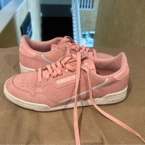 Adidas pink suede sneakers size 10 1/2